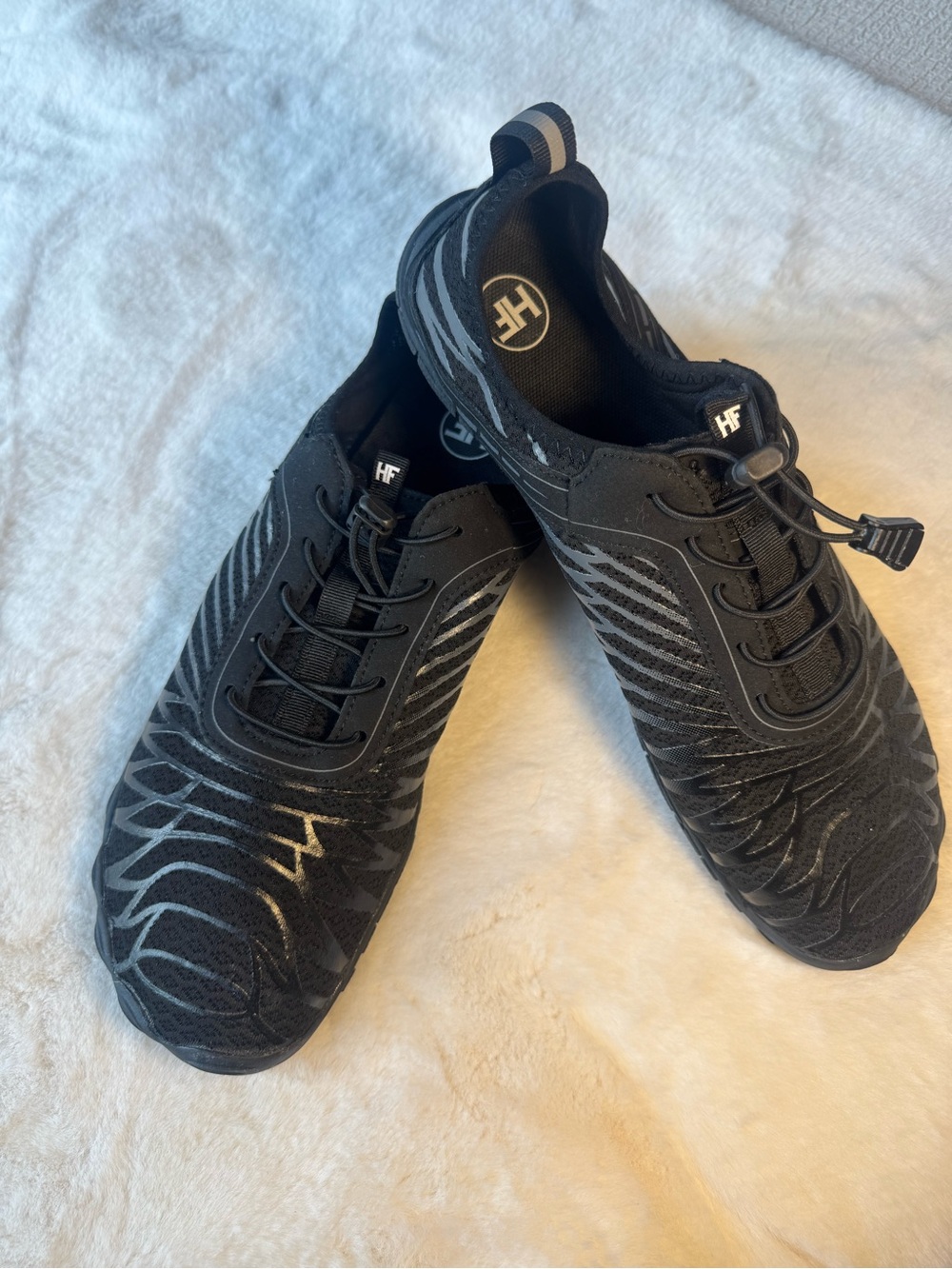 HF Black Slip-On Athletic Shoes with Gray Accents Size 13 (47)